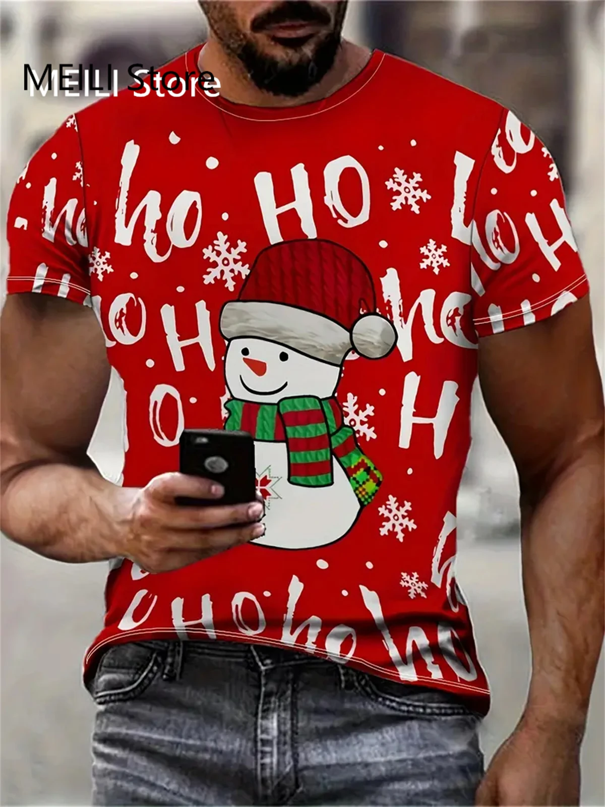 3D Printed T-Shirts Christmas Men's