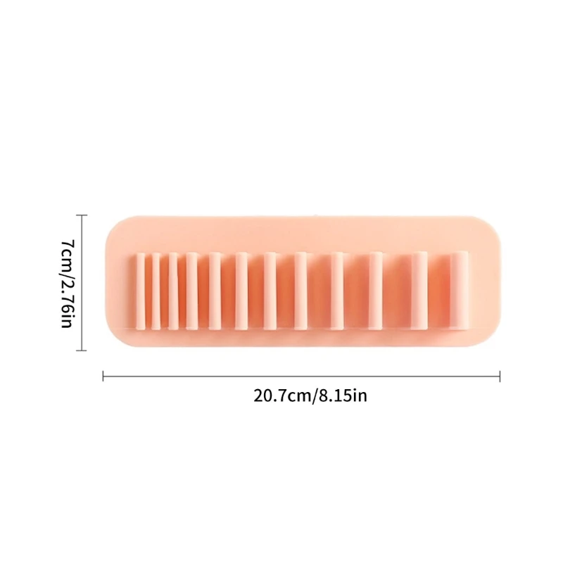 Soft Silicone Cosmetic Brush Storage Rack Wall-Mounted Makeup Brush Drying Rack Hanging Makeup Brushes Holder