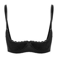 Soutien-gorge Sexy en dentelle pour femmes, Lingerie à armatures, demi-tasse, Push Up, sous-vêtements chauds, poitrine exposée, brassière à armatures 1
