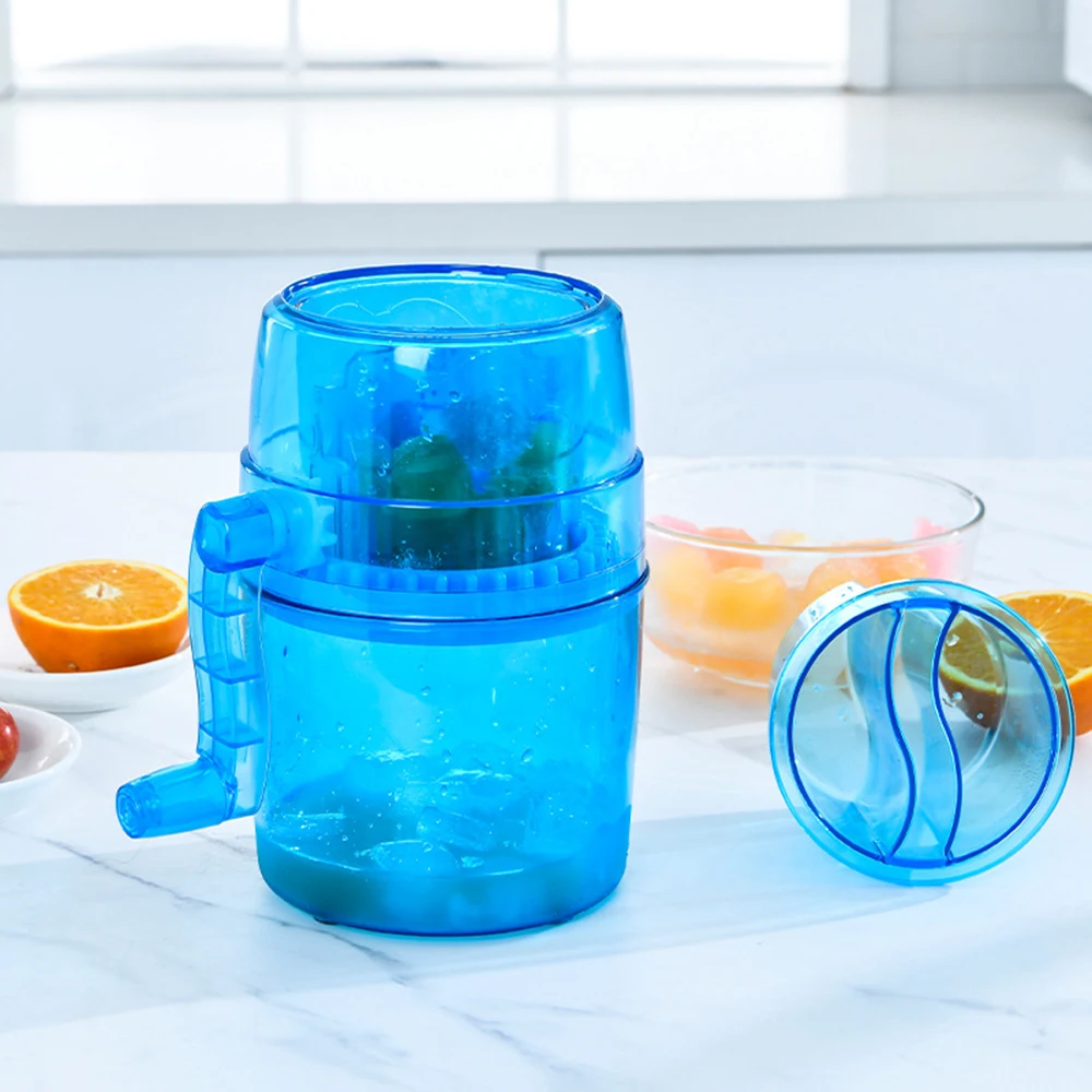 Snow Cone Smoothie Ice Block Making Machine Ice Shaver Handle Crusher Manual Multifunction Portable Slush Maker Home