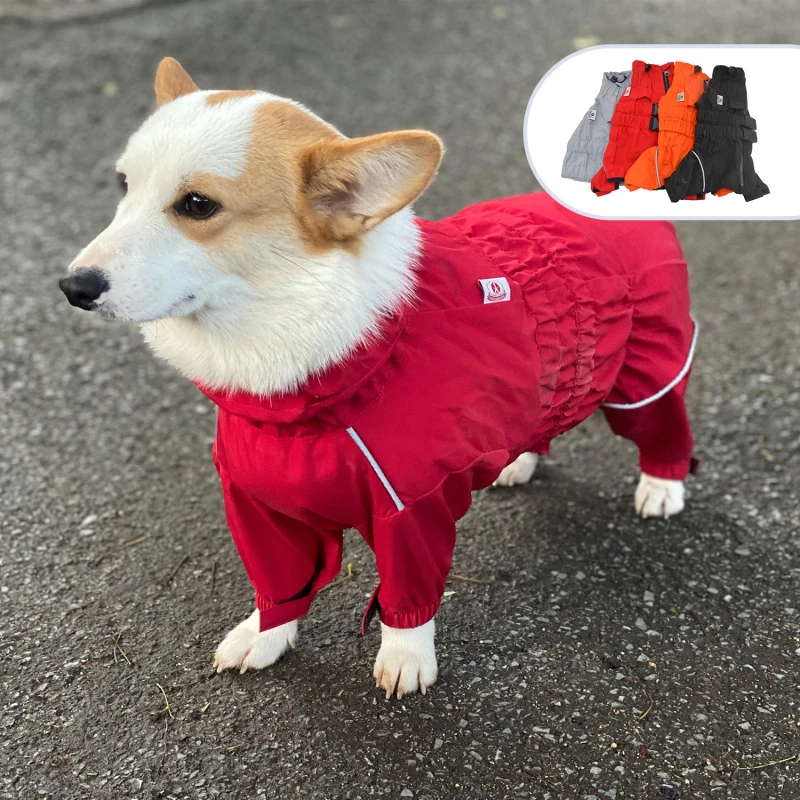 Welsh Dog Clothes Raincoat Jumpsuit Waterproof Clothing for Dogs