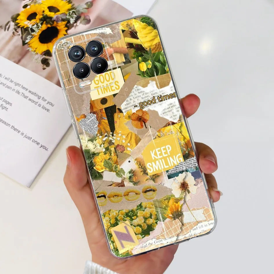 Fashion Flower Love Heart Soft Silicone Clear Phone Case Cover