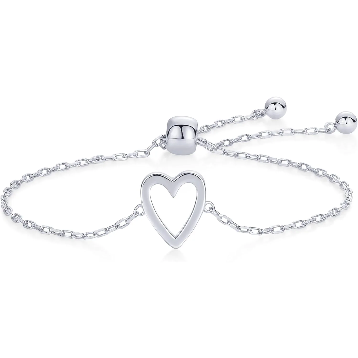 1Pcs silver heart
