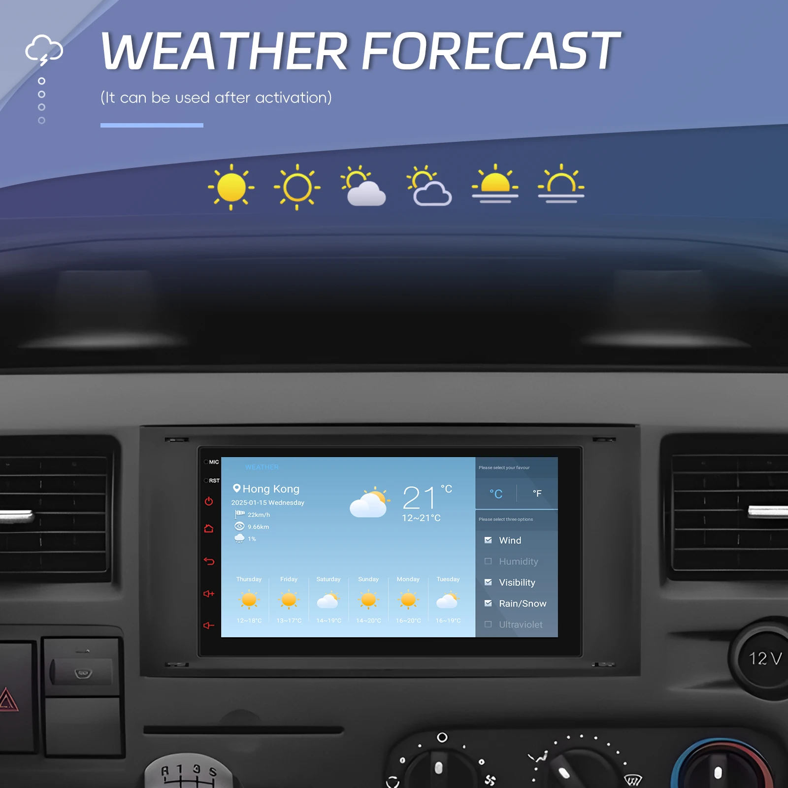 Podofo Car Radio Wireless Carplay Android Auto Audio Stereo Mirror Link 7 Inch For Transit Fiesta Focus Galaxy Mondeo Fusion