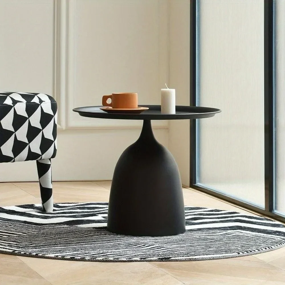 

1pc Black Minimalist Side Table, Creative Wrought Iron Side Table for Living Room