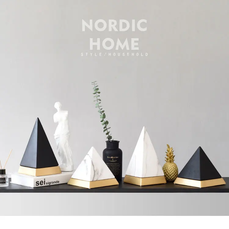Description Picture 2 of itemDesk Ornaments Light Luxury Ceramic Pyramid Creative Figurine Nordic Style Bookcase Living Room Home Decoration Crafts