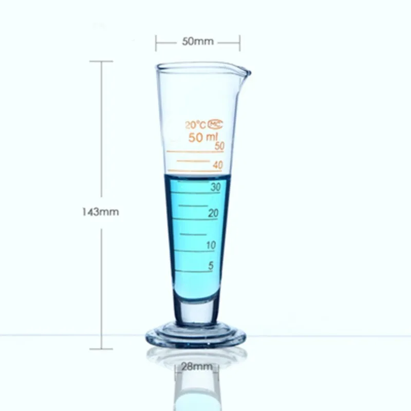 

High quality Laboratory 50ml Measuring cylinder with Scale Taper Glass Measuring Cup Lab Supplies