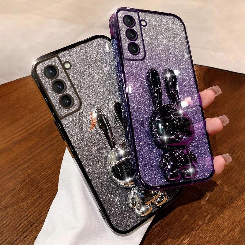 Custodia Per Telefono Con Placcatura In Coniglio Cool Per Samsung Galaxy S22 S22Ultra S21Plus S22Plus S23Fe S21Fe S20Ultra S23Fe S23 S20 Cover
