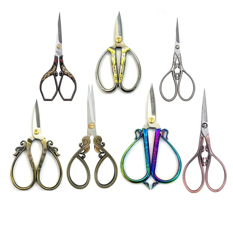 

Ножницы для вышивки крестиком в стиле ретро, старинные прочные швейные ножницы из высокой стали для портной рукоделия, бытовые ножницы для ткани, ножницы для резки, 36 моделей