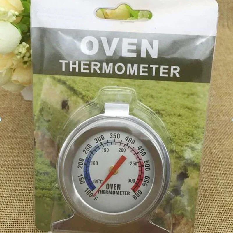 Baking Stainless Steel Household Oven Thermometer Stand Up Block Furnace BBQ Food Meat Thermometer with Retail Package