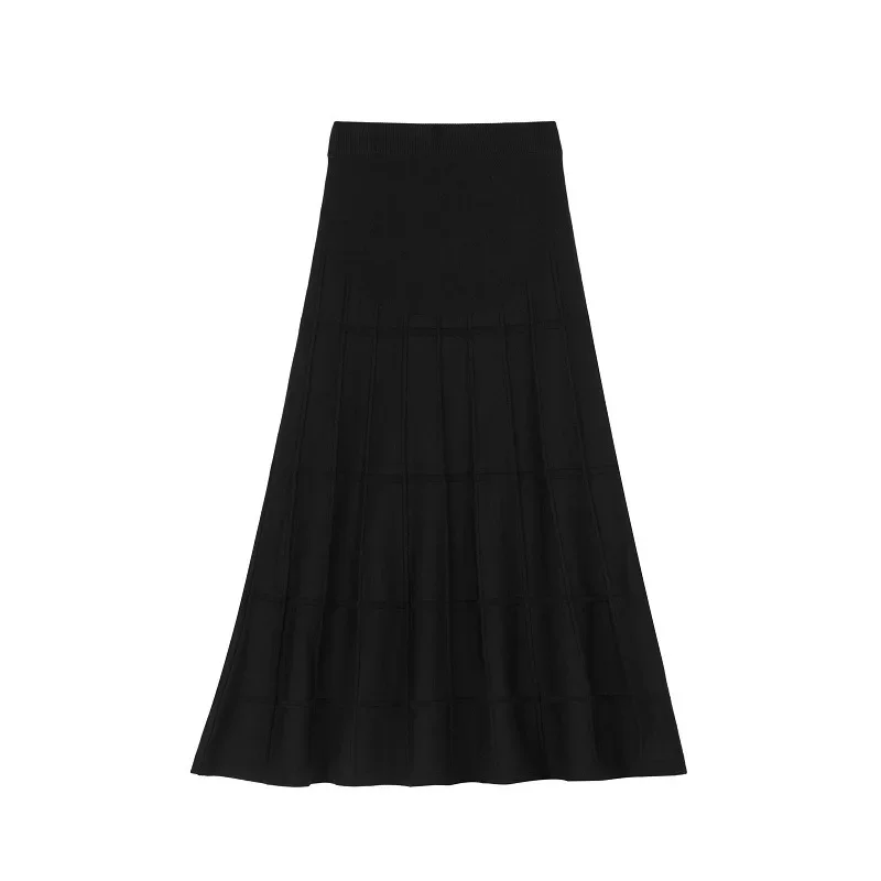 Maternity Skirt Autumn Winter Plaid A- Line Maxi Skirt Belly Support High Waist Base Layer Long Outerwear Spring Summer