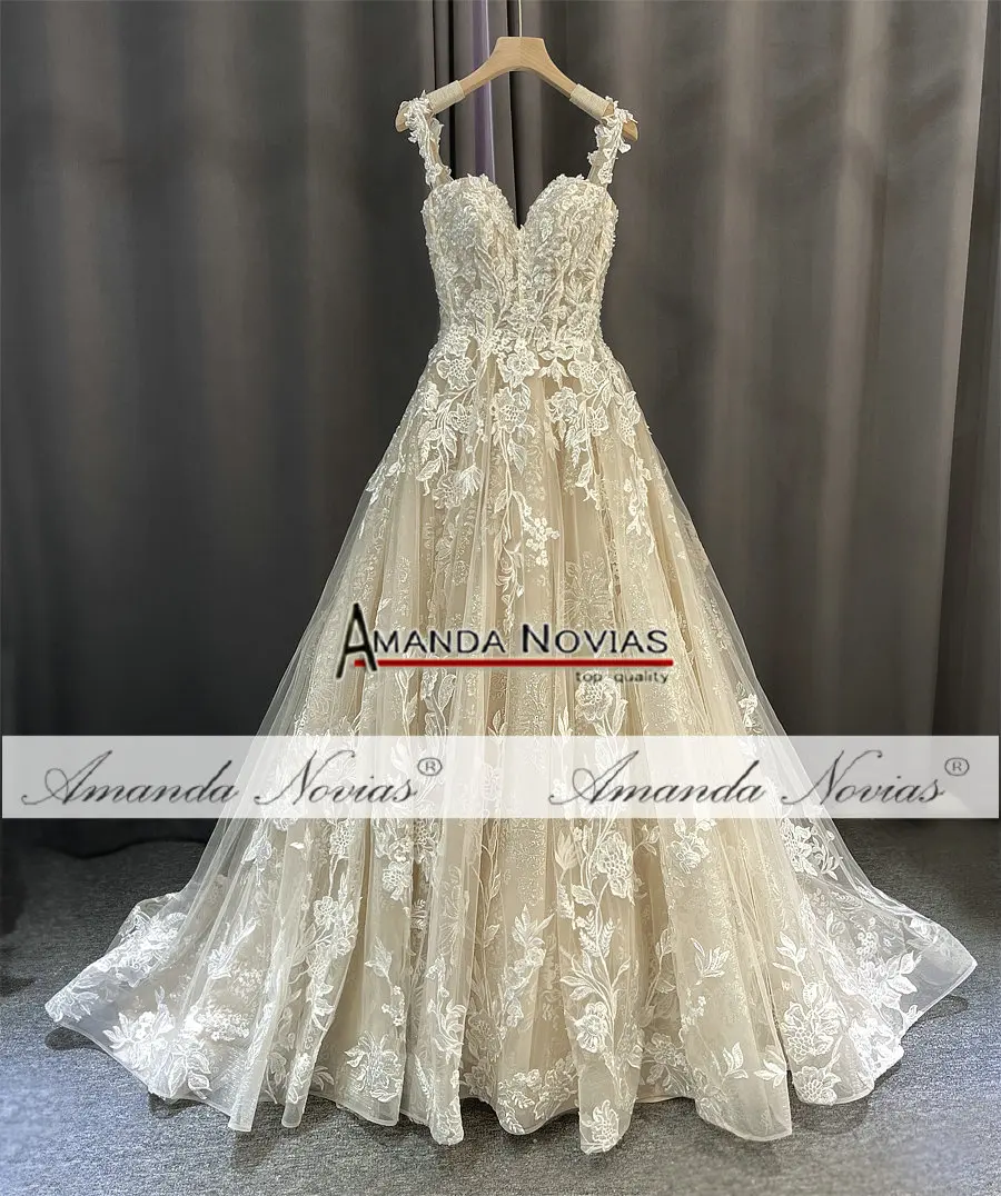 Aangepaste strandstijl A-lijn kanten bruidsjurk - AliExpress, image size:900x1076