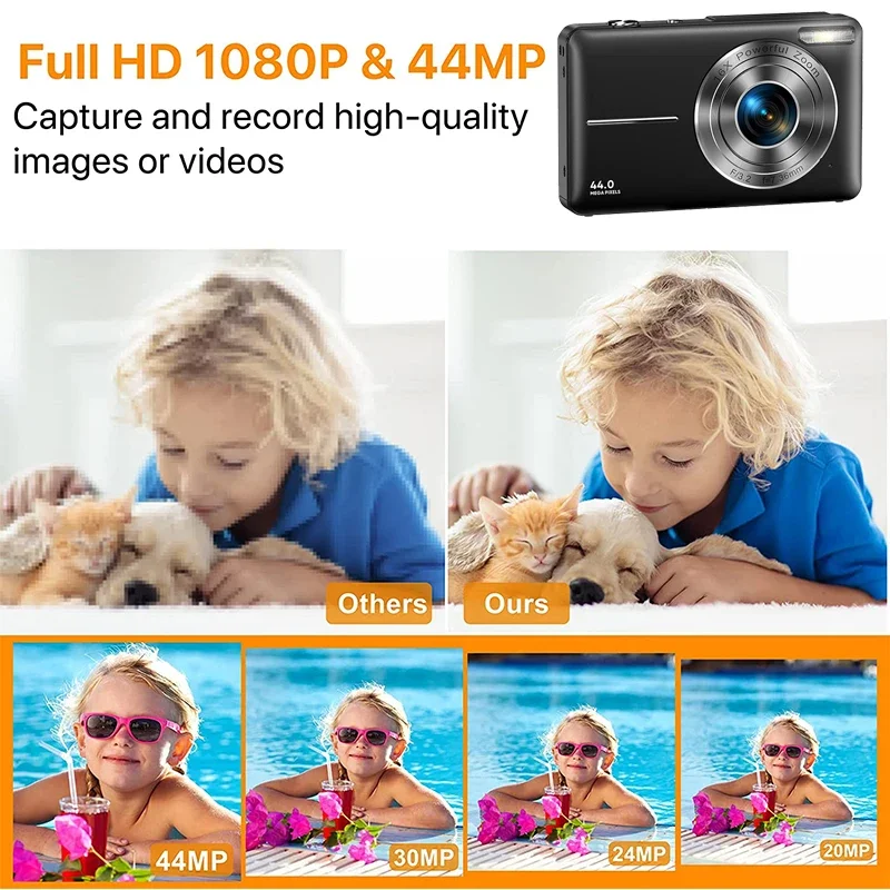 Description Picture 5 of itemHD Digital Camera 44MP 1080P FHD Photography Camera Video Camcorder 16X Zoom Portable Vlogging Camera for Kids Adults Beginners
