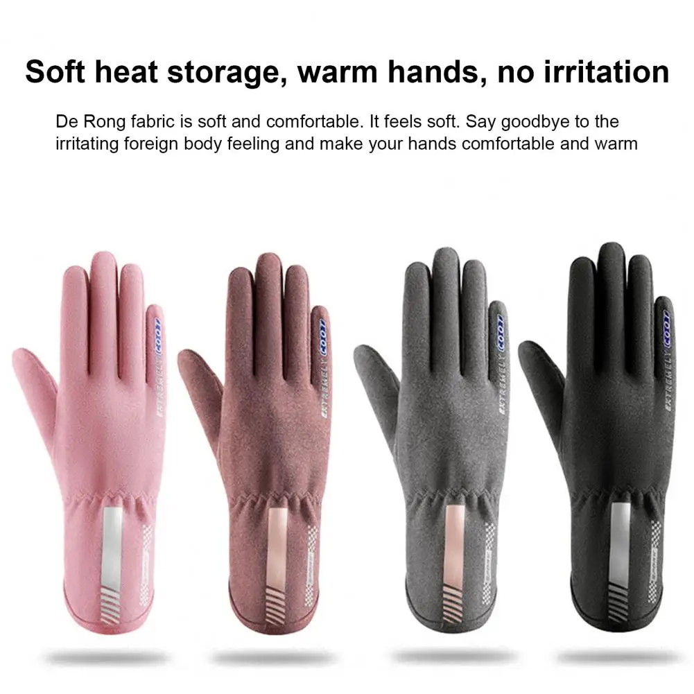 Useful Ridding Gloves Windproof Washable Wrist Protection Lady Winter Gloves  Elastic Wrist Lady Winter Gloves for Daily Wear