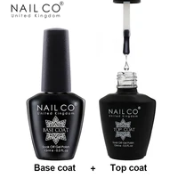 NAILCO 15ml Top Coat And Base Coat Art Design Gel Nail Polish UV Top Base Coat UV LED Soak Off Gel For Nail Decoration Varnish 1