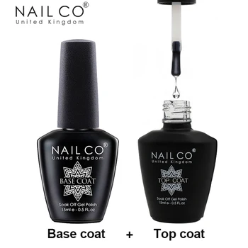 NAILCO 15ml Top Coat e Base Coat Art Design Gel Smalto per unghie UV Top Base Coat UV LED Soak Off Gel per la decorazione delle unghie Vernice 1