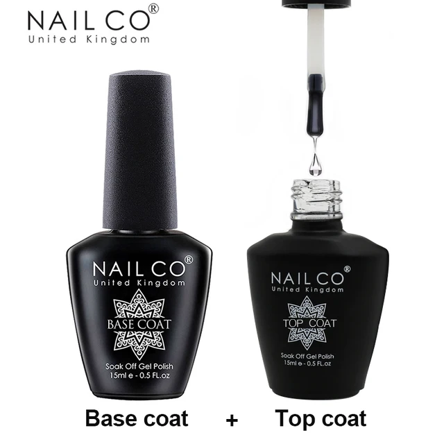 NAILCO 15ml Top Coat e Base Coat Art Design Gel Smalto per unghie UV Top Base Coat UV LED Soak Off Gel per la decorazione delle unghie Vernice 1