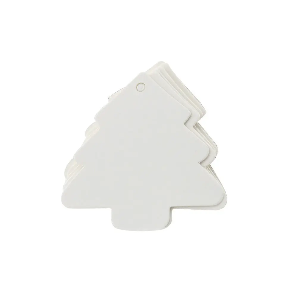 50Pcs 크리스마스 트리 모양 크래프트 종이 빈 선물 태그 DIY 공예 스크랩..