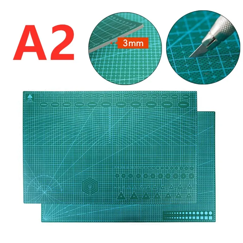 

3mm A2 PVC Cutting Mat Pad Double Printed Self Healing Leather Craft Tools Patchwork Quilting Scrapbooking Board Art Cutter