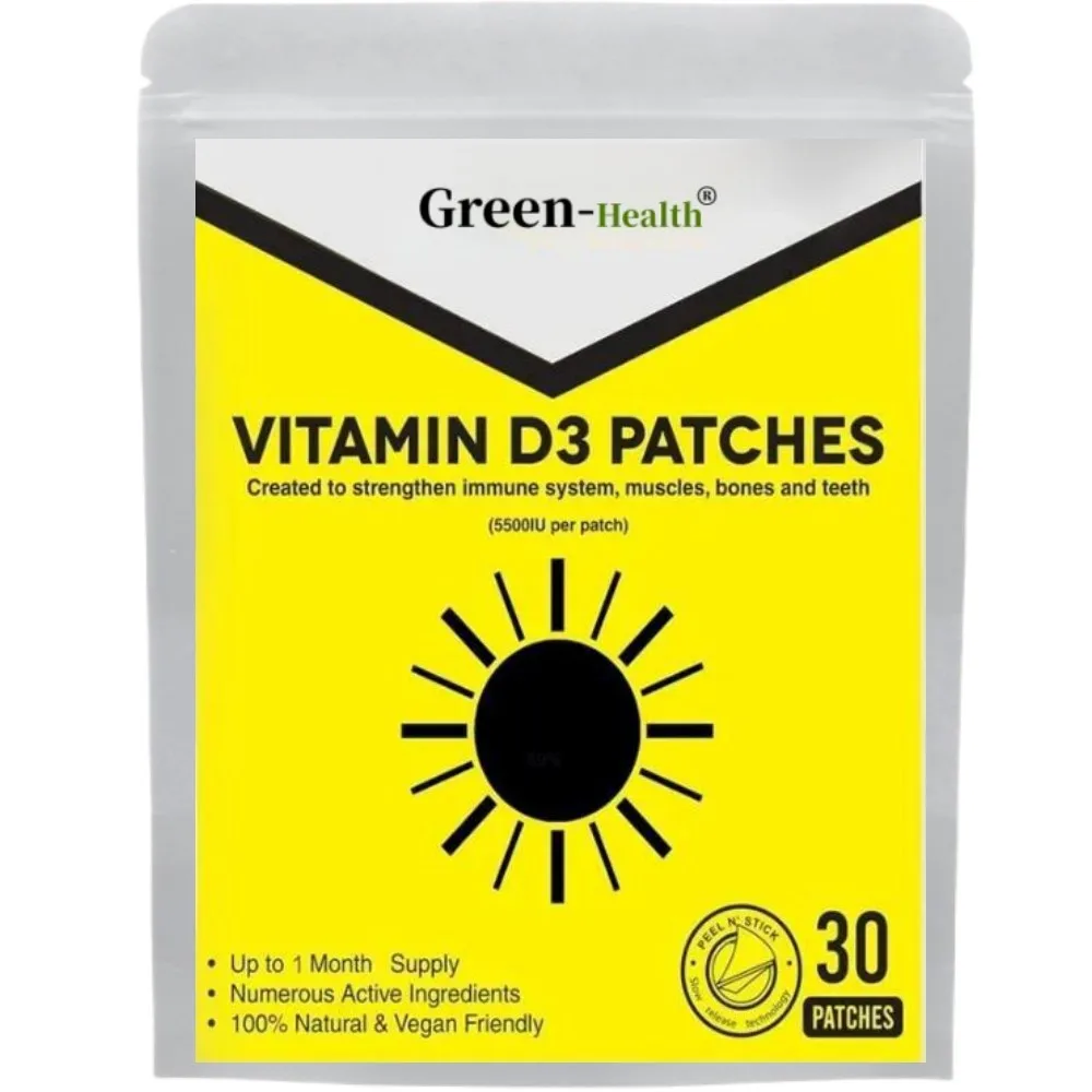 

Vitamin D3 Transdermal Patches 5500IU High Strength - 30 Patches One Month Supply