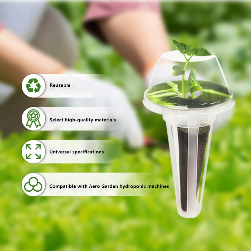 Hydroponic Garden Accessories Pod Kit 40Pcs Including Grow Baskets Transparent Insulation Lids Plant Grow Sponges Labels hydroponics growing kit,hydroponic garden kit,hydroponic plant kits,plant labels