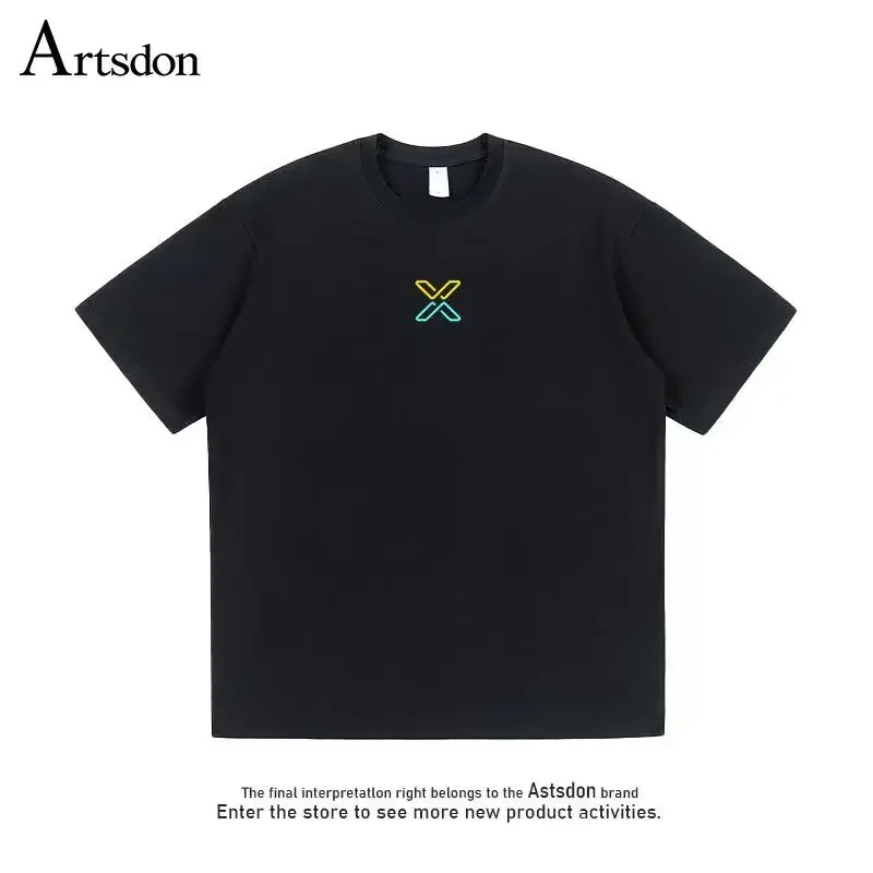 

2024 minimalist printed T-shirt for women's summer loose casual soft men's and women's clothing o-neck cotton couple top Y2K