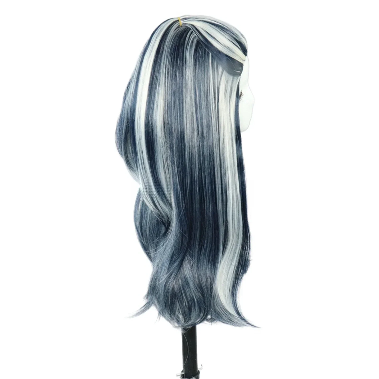 TV Monster High Frankie Stein Cosplay Wig Adult Women Girls Black White Long Straight Hair Halloween Carnival Party Props