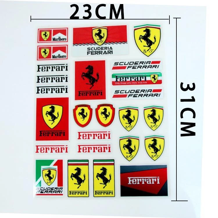 Exclusieve Ferrari logo stickers grafisch design