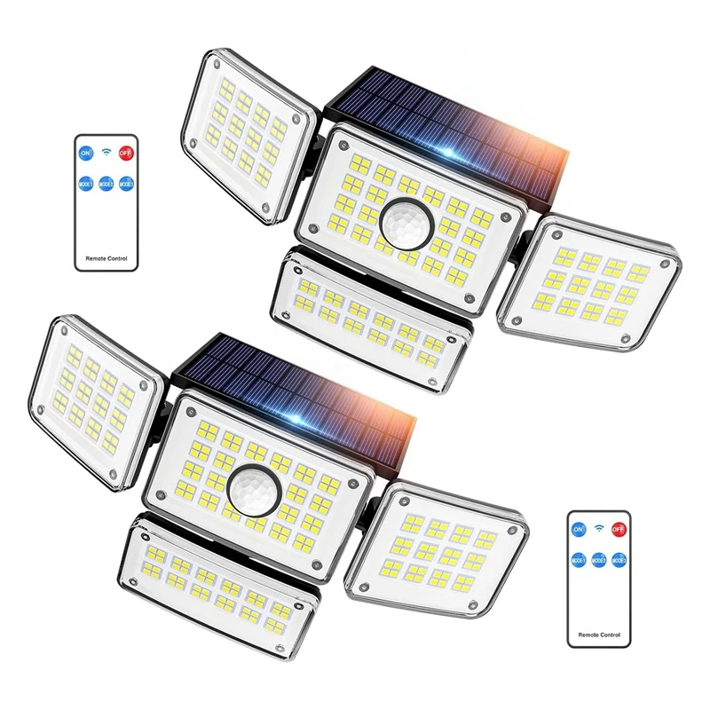 

2PCS Solar Outdoor Lights Set 224 LED Light Solar Lights Kit For Outside, 3 Mode Solar Powered Outdoor Lights With Remote