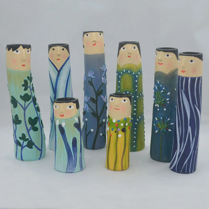 

Bohemian Family Face Vases Handmade Dry Flower Vases Home Furnishings Resin Crafts Handmade Jewelry Home Decoration Products