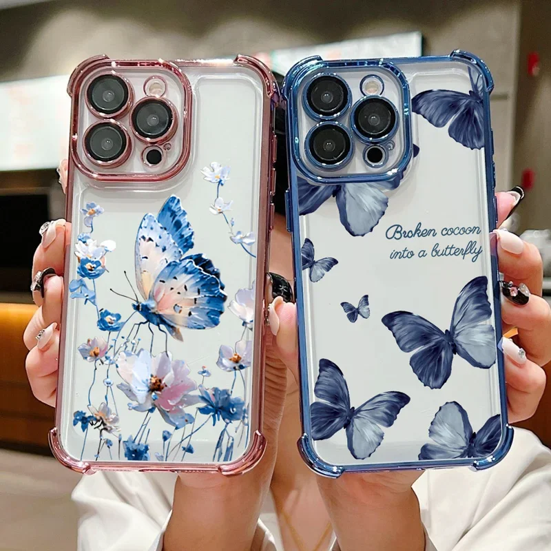 Trendy Butterfly Plating Phone Case Cover