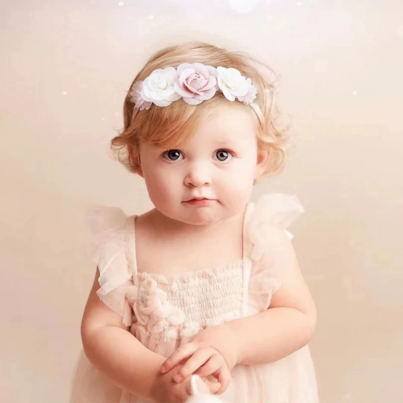 3PCS Baby Girl Headwear fashionable seasonal baby flower bow decorations with headbands for decoration 2