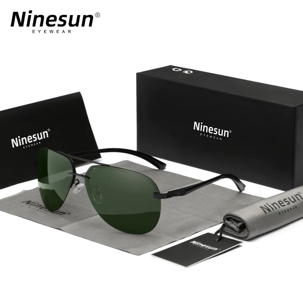 NinesunAluminumMagnesiumPolarizedSunglassesRimlessLensForMen