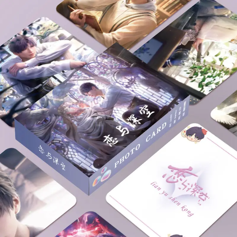 Game Love And Deepspace Laser Lomo Card Sylus Zayne Xavier Rafayel Game Characters 3 Inches Photo Cards Fans Gift 55 Pcs/Set photo cards