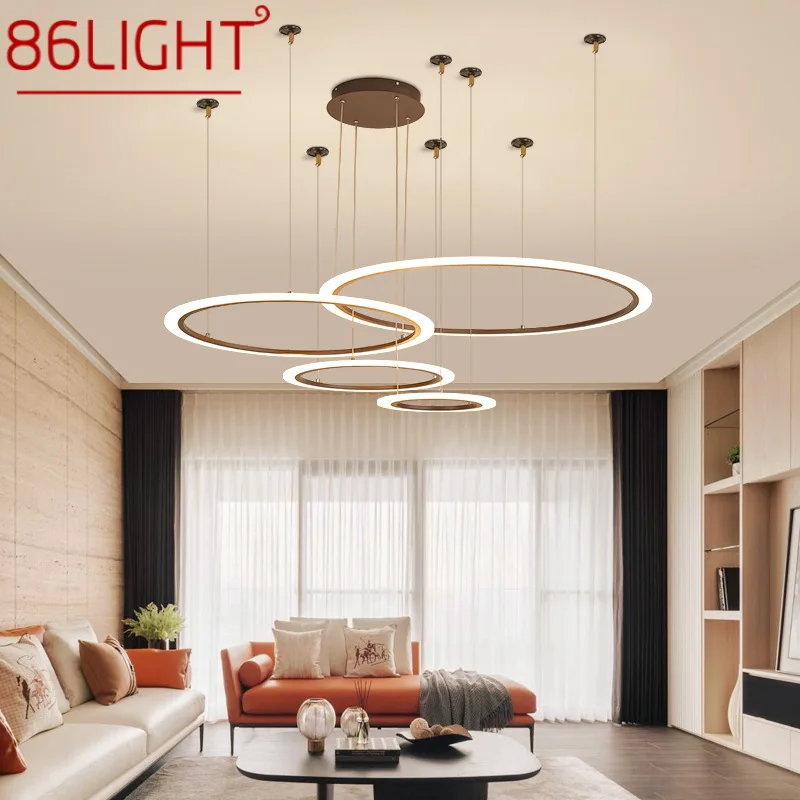 

86LIGHT Modern Nordic Pendant Lamp Creative Design LED Vintage Ring Fixtures For Home Living Room Bedroom Decorative Light