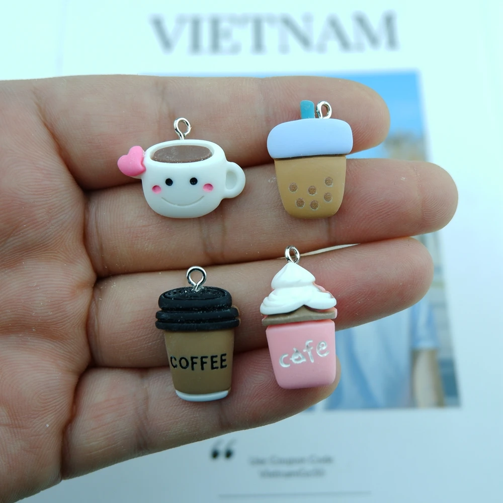 Großhandel Kaffee Flasche Charms für Schmuck Machen Diy Ohrring Armband Anhänger Zubehör Erkenntnisse Telefon Machen Groß