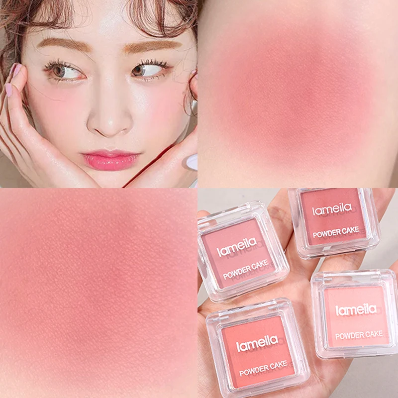 Monochrome Blush Peach Pink Makeup Blush Palette Korean Matte Velvet Lasting Natural Cheek