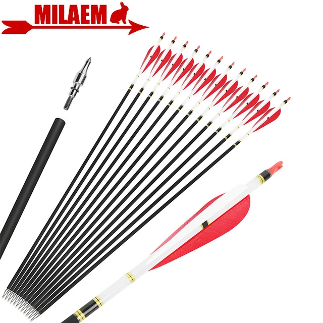 6/12pcs Archery Carbon Arrow Spine 500 ID6.2mm OD7.8mm 100Gr Point Tip  4inch/5inch Turkey Feather Hunting Accessories - AliExpress