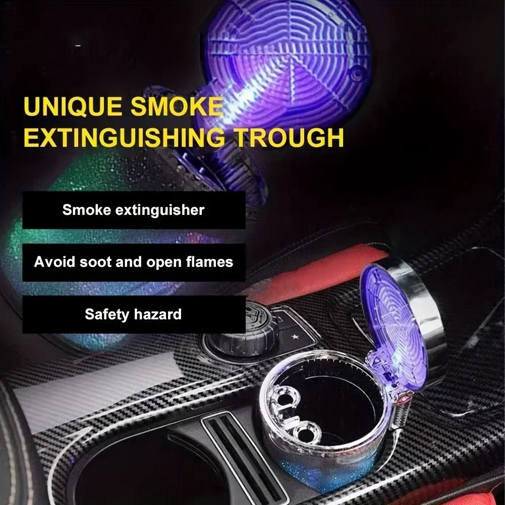 منفضة سجائر للسيارة بإضاءة LED