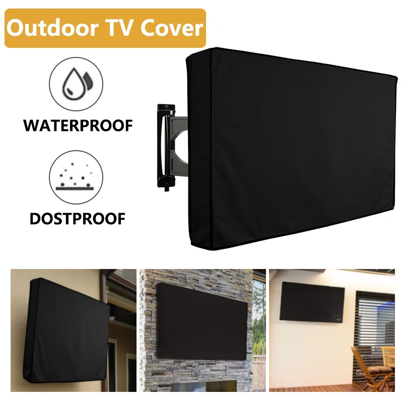 Waterproof TV Cover for 22 55 Inch LCD TV Outdoor Dust-proof Cloth Protect LED Screen Universal Weatherproof Microfiber Cover