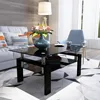 Rectangle Black Glass Coffee Table Clear Coffee Table Modern Side Center Tables for Living Room Living Room Furniture 1