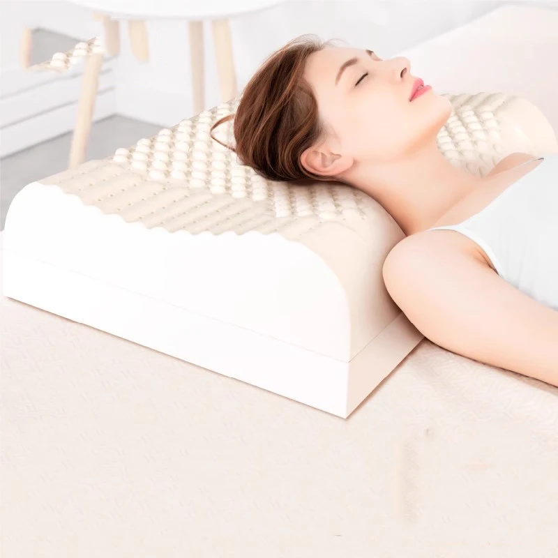 

Latex Memory Foam Pillow Airplane Travel Long Furry Ergonomic Therapy Pillow Floor Sleep Poduszki Dekoracyjne Bedroom Decorative