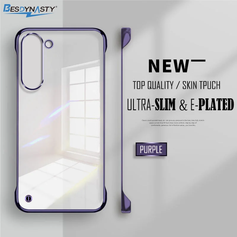 Luxury Plating Frameless Ultra Thin Transparent Case with Hard Lens Protection Cover