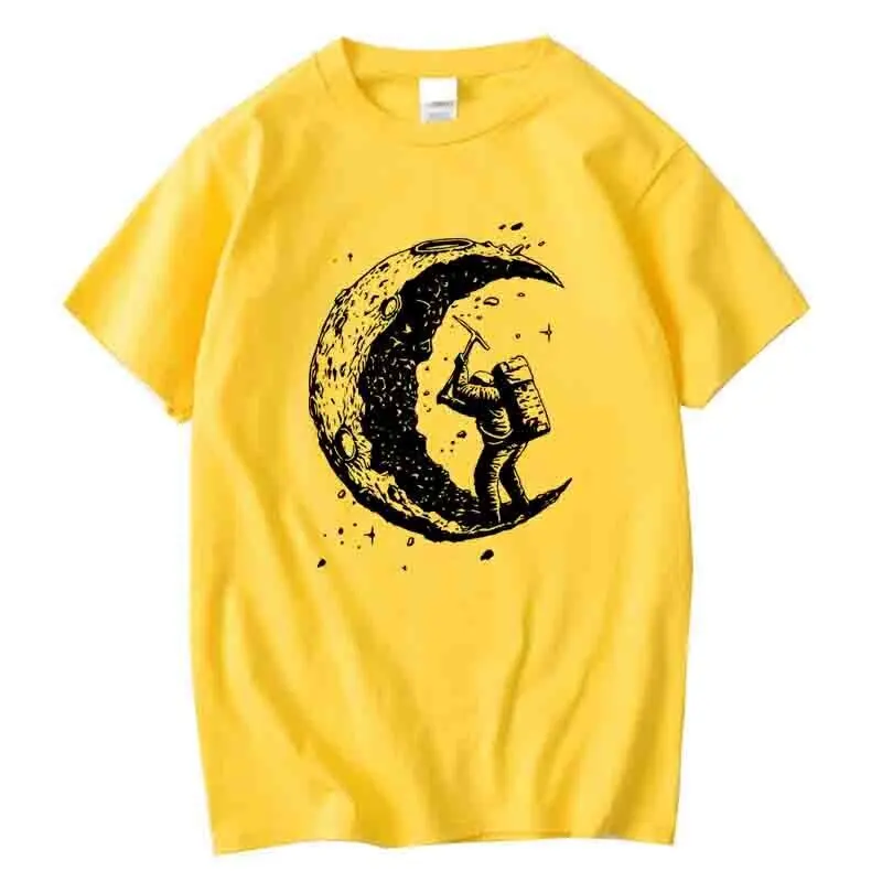 Men's High Quality 100% Cotton Moon Print Casual Summer Cool Short Sleeve Men Tshirt Loose t-shirt Male Tee Shirts Male Tee Tops 7 S99bf6dd903b24440a4fedc926263eaaa0