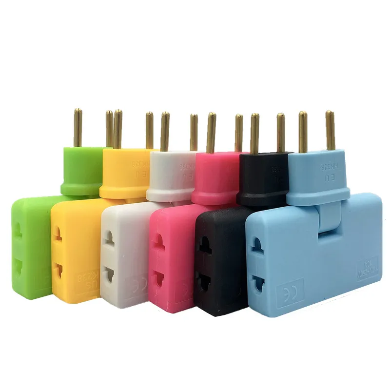 3 In 1 EU Plug Adapter European Standard Plug 180 Rotating Adapter Eu France Germany Greece Charging Converter