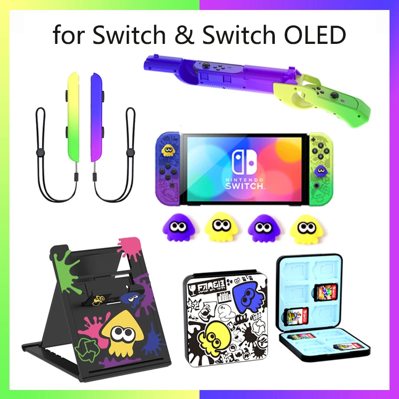 Cute Splatoon 3 Skin Cover Shell Per Nintendo Switch Custodia Protettiva Oled Pellicola Protettiva Per Schermo Per Console Nindswitch Oled