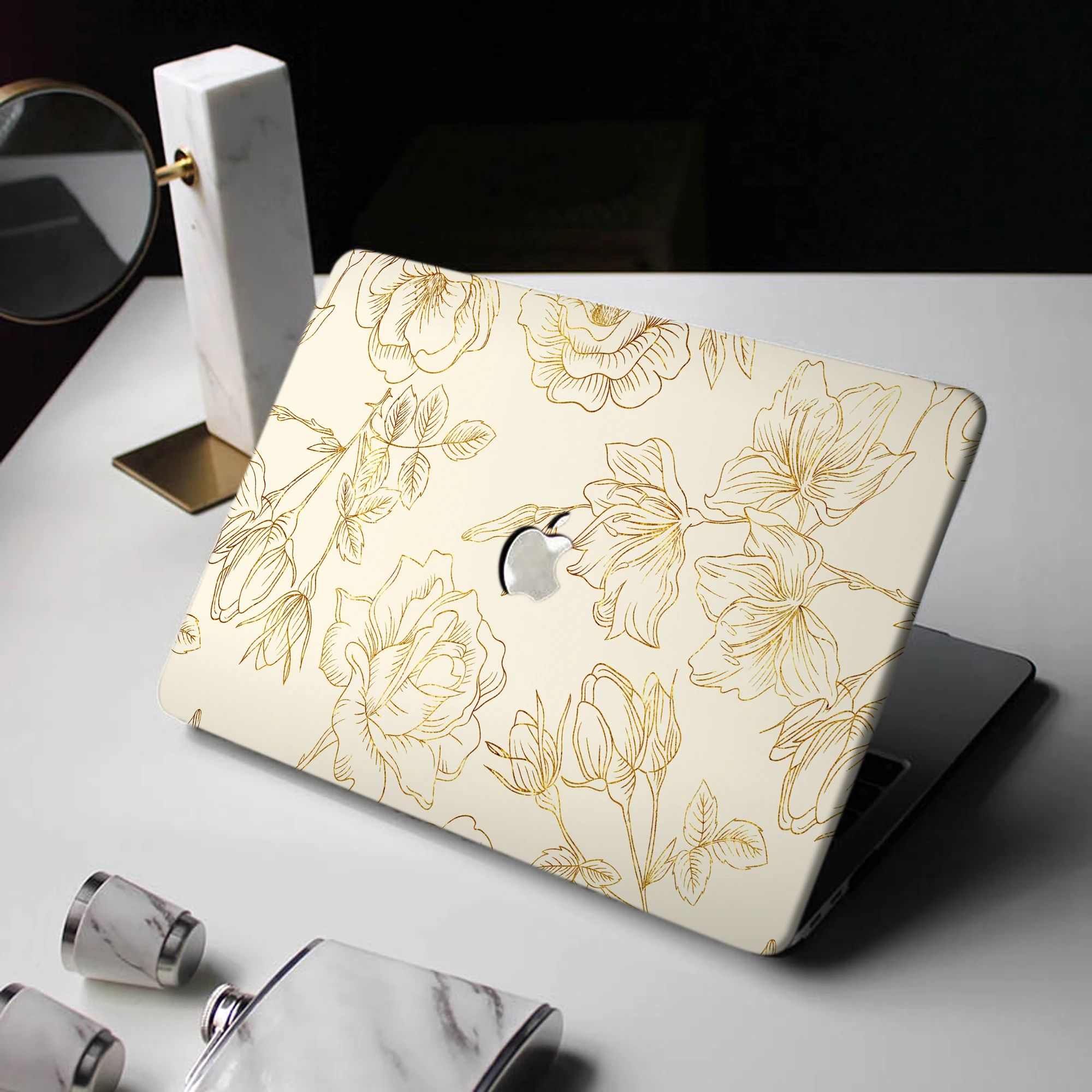 Estojo Rígido Floral de Flor Minimalista para Macbook Pro Case 13 A1708 A2338 m1 2023 Funda 14 2023 ar 136 m2 2023 A2681