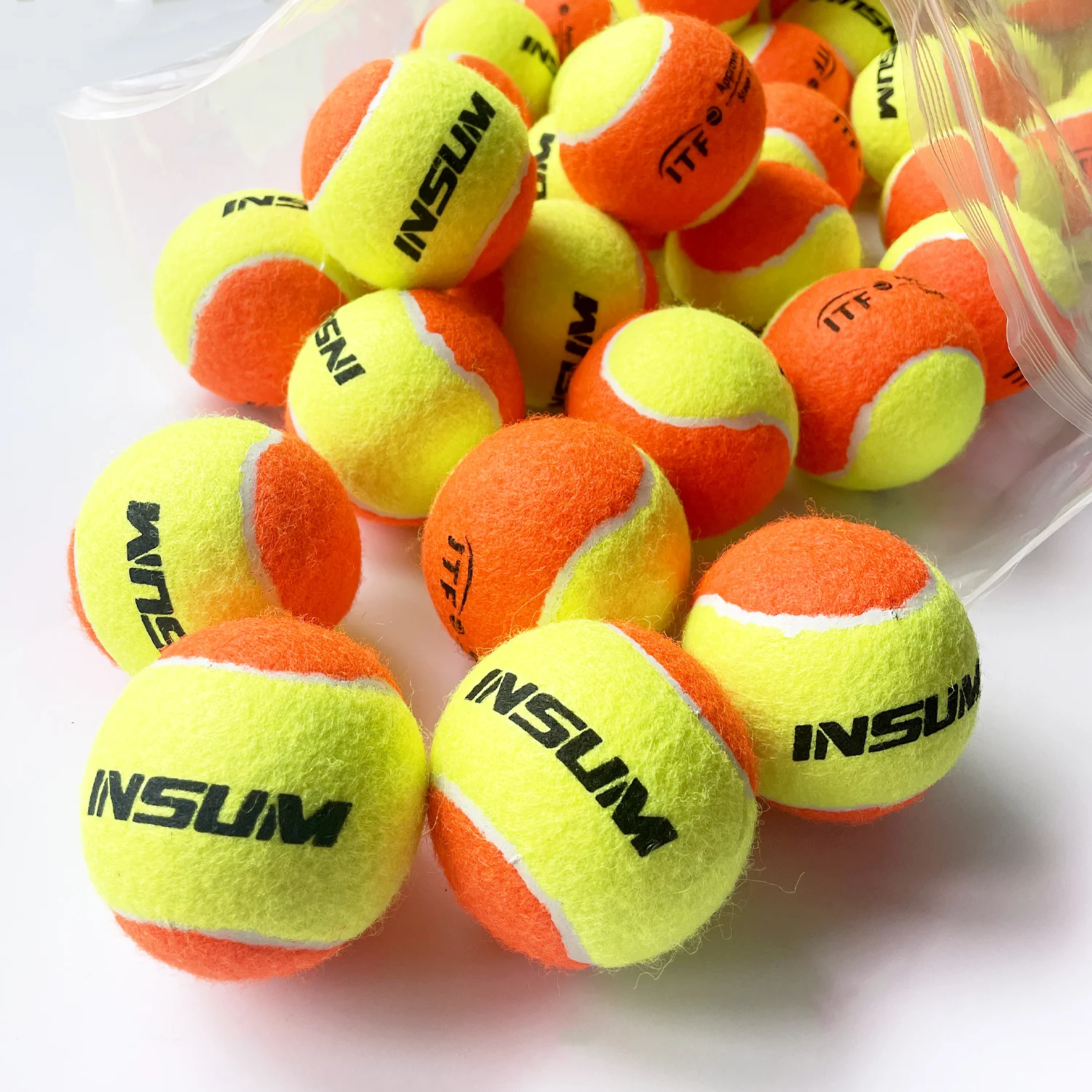 INSUM Professional Beach Tennis Balls 50% Standard Pressure Stage 2 Premium Quality for Beach and Outdoor Training Balls