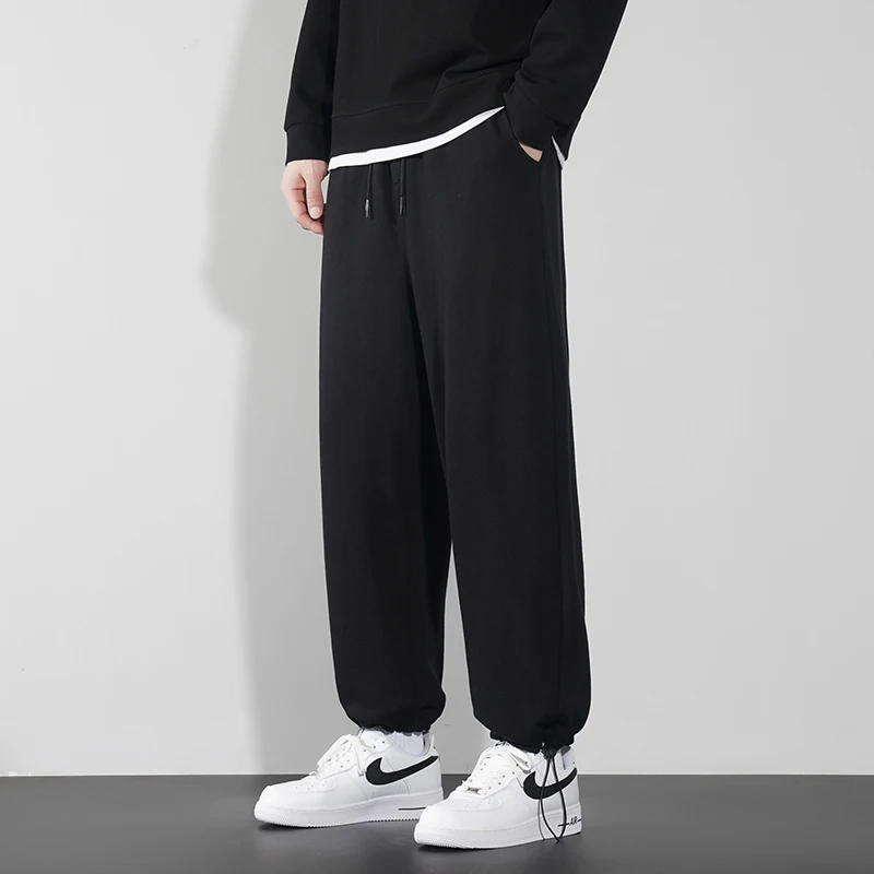 2024 Elegant Fashion Harajuku Slim Fit Ropa Hombre Loose All Match Sport Casual Pants Solid Pockets Straight Cylinder Leggings