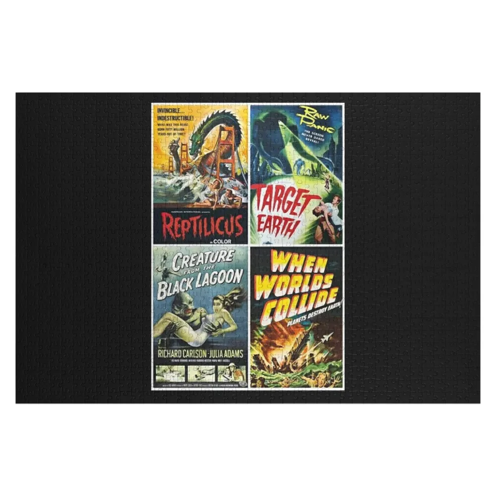 

50s Sci-fi Poster Art Jigsaw Puzzle Diorama Accessories Adult Wooden Puzze Puzzle